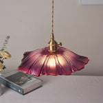 violet-glass-sunflower-pendant-led-light-in-vintage-style
