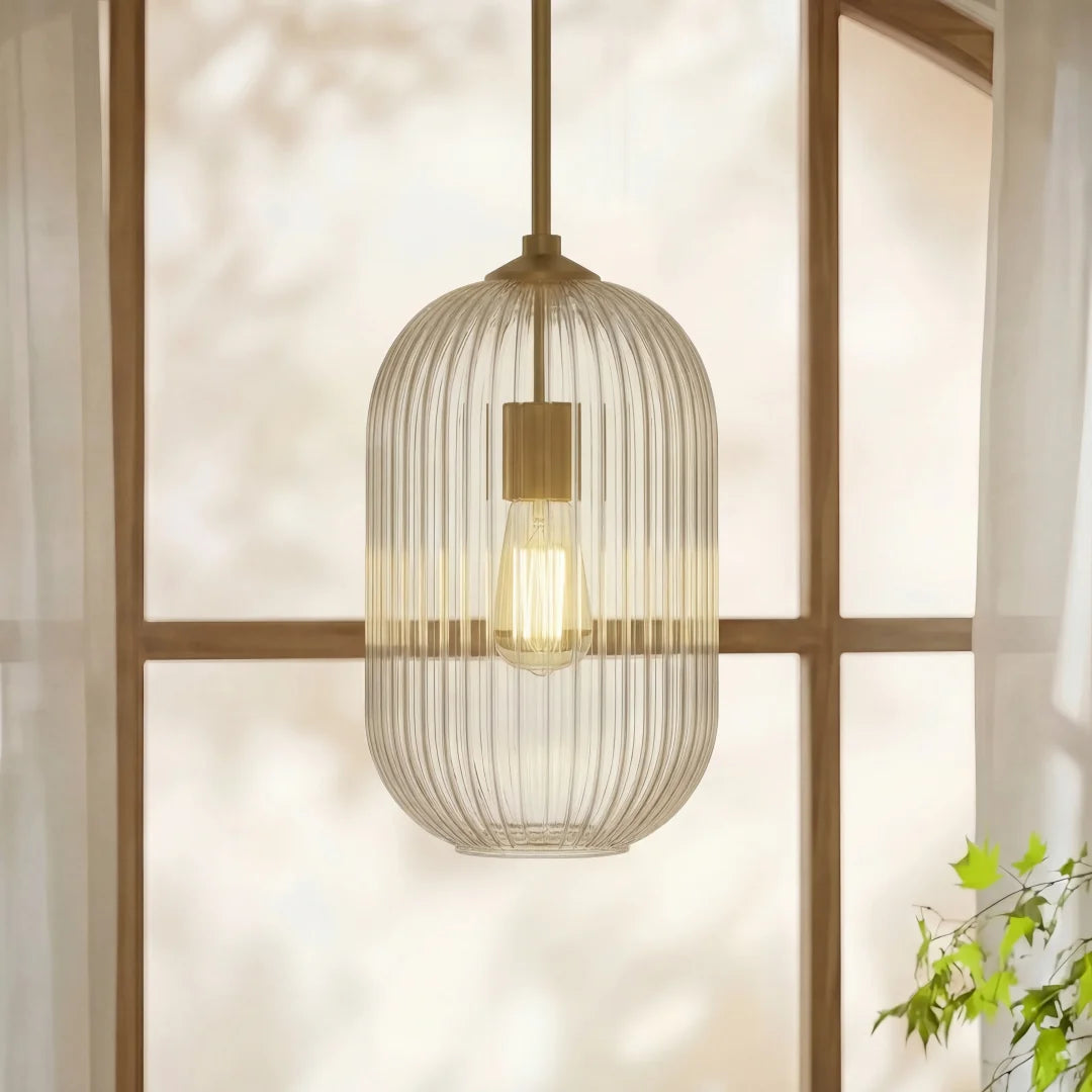 modern-farmhouse-ribbed-clear-glass-pendant-light-for-kitchen-island