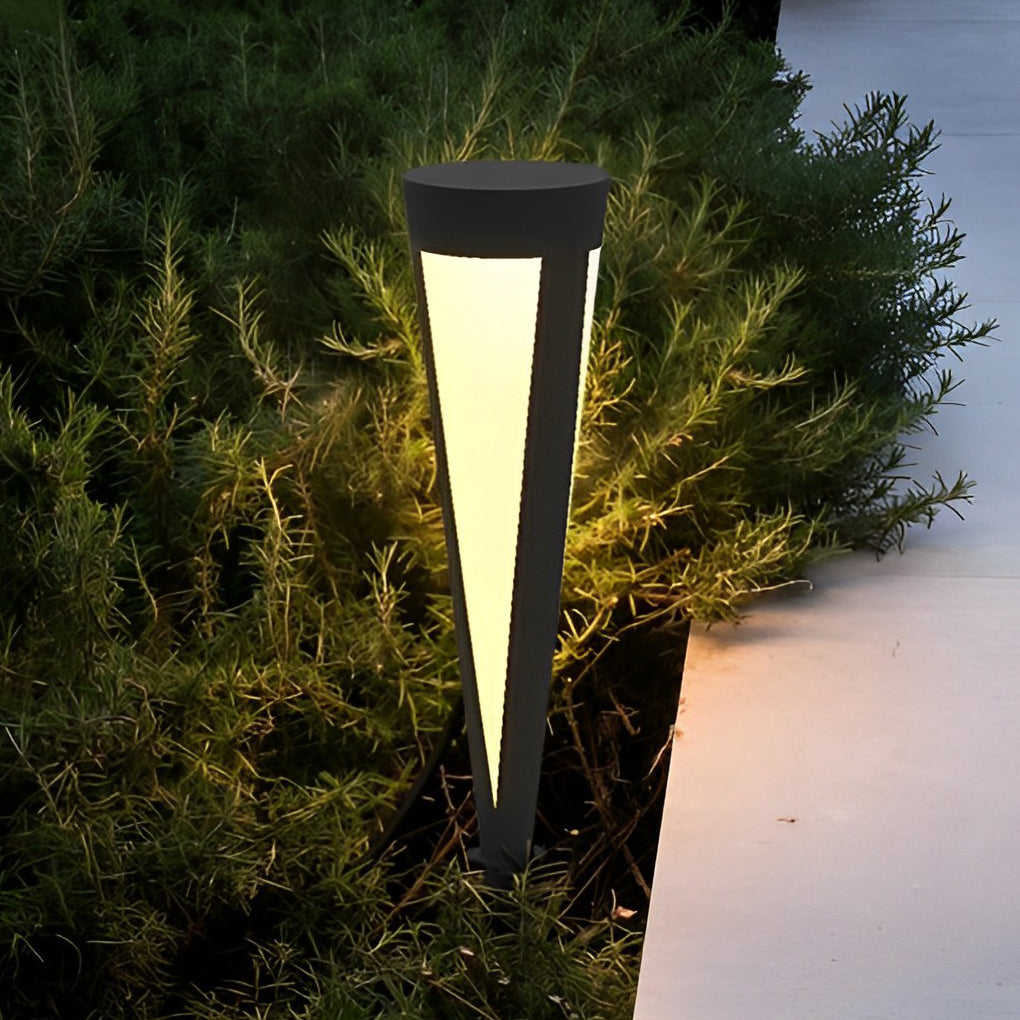 Round Gray Modern Solar Outdoor Lights Ha076213
