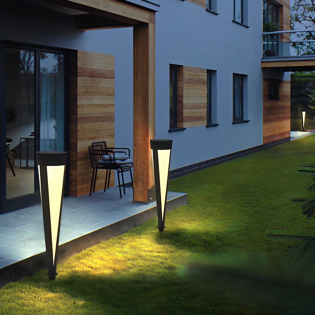 Round Gray Modern Solar Outdoor Lights Ha076213