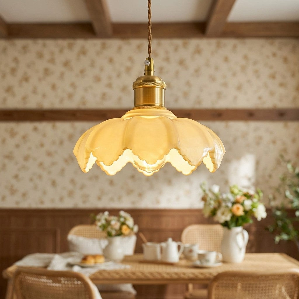 white-opaline-glass-lotus-flower-pendant-led-light-with-brushed-brass-lamp-holder-in-vintage-style