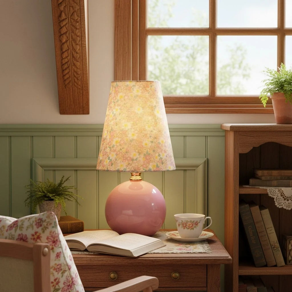 retro-floral-ceramic-and-fabric-table-light