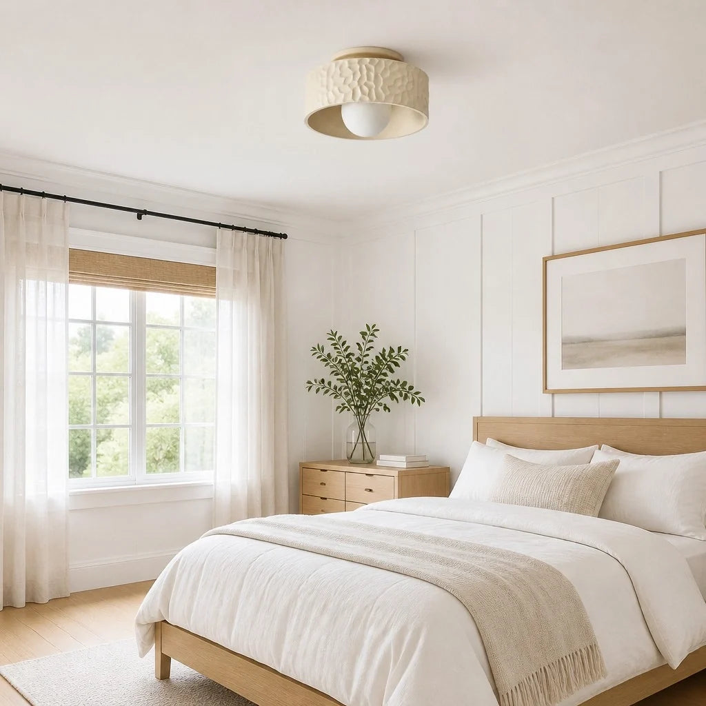 modern-textured-drum-shade-flush-mount-ceiling-light