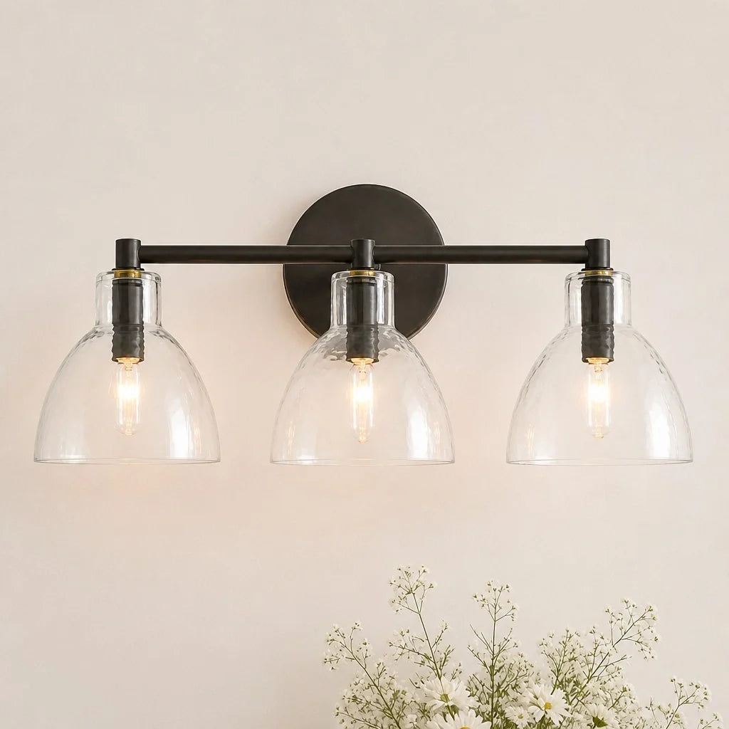 antique-brass-recycled-glass-wall-sconce-indoor-for-bathroom