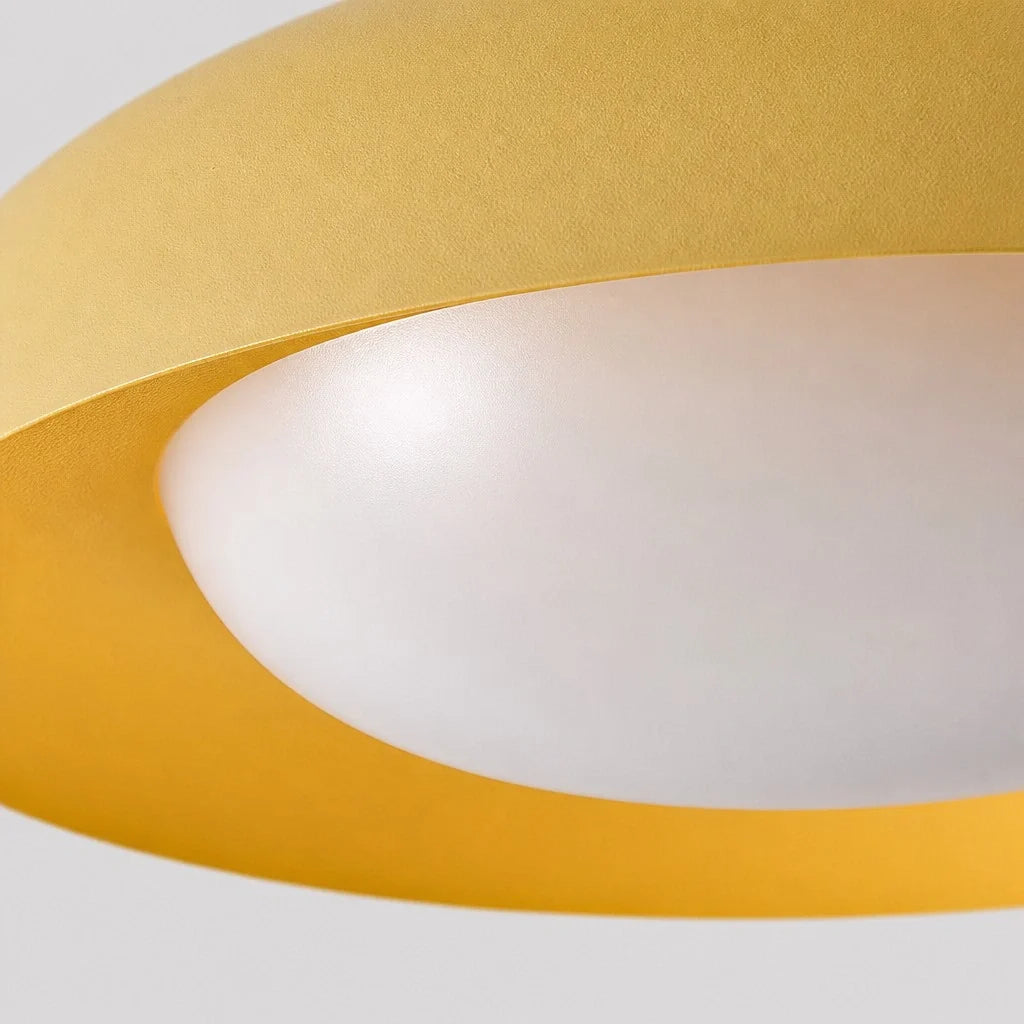 modern-yellow-metal-round-ceiling-light