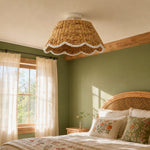 bohemian-style-scallop-rattan-flush-mount-ceiling-light