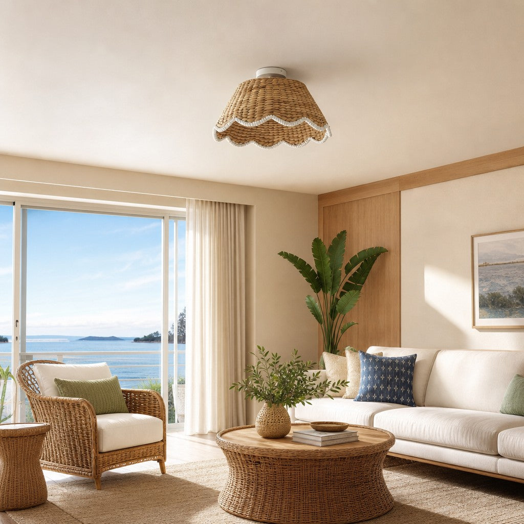 bohemian-style-scallop-rattan-flush-mount-ceiling-light
