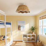 bohemian-style-scallop-rattan-flush-mount-ceiling-light