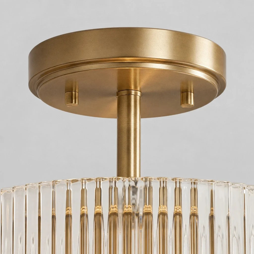 farmhouse-ribbed-glass-drum-shade-brass-semi-flush-mount-ceiling-light