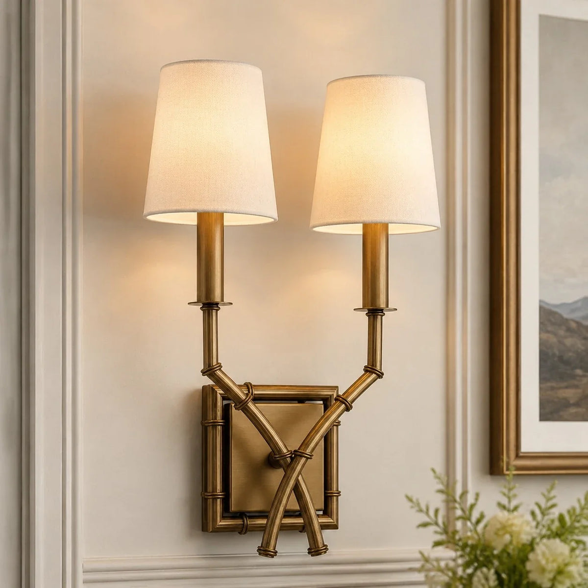 soleil-vintage-double-arm-bamboo-brass-fabric-wall-sconce