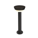 Modern Black Round Led Solar Outdoor Path Light With Stake Garden Bollard Light