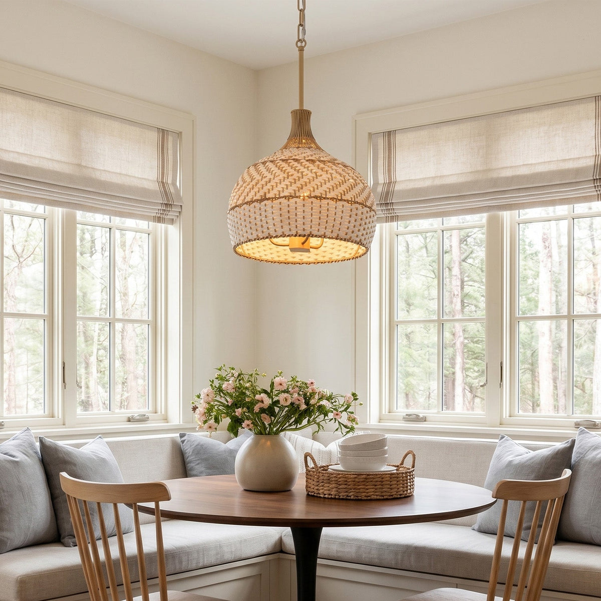3-light-rustic-rattan-two-tone-color-dome-pendant-light