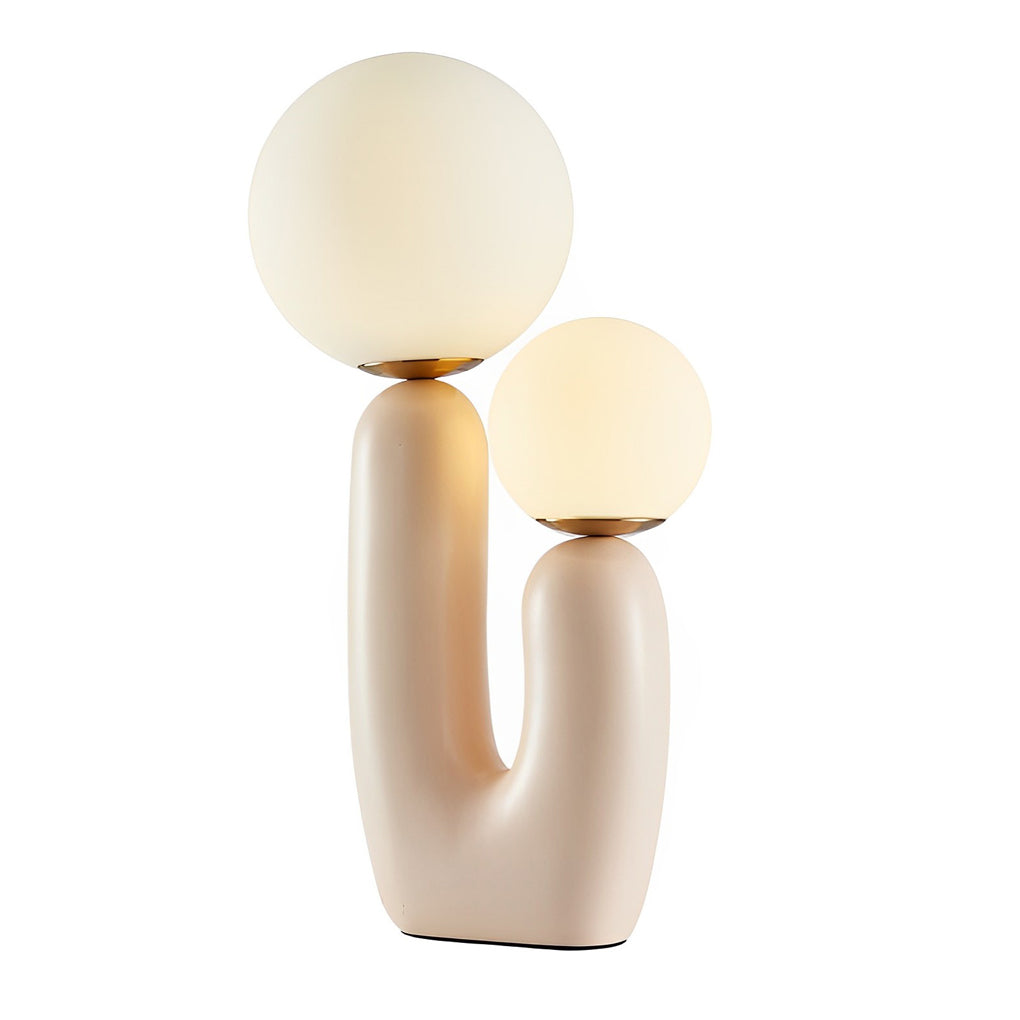 2 Light Modern Beige Cactus Led Accent Table Lamp