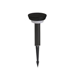 Modern Black Round Led Solar Outdoor Path Light With Stake Garden Bollard Light