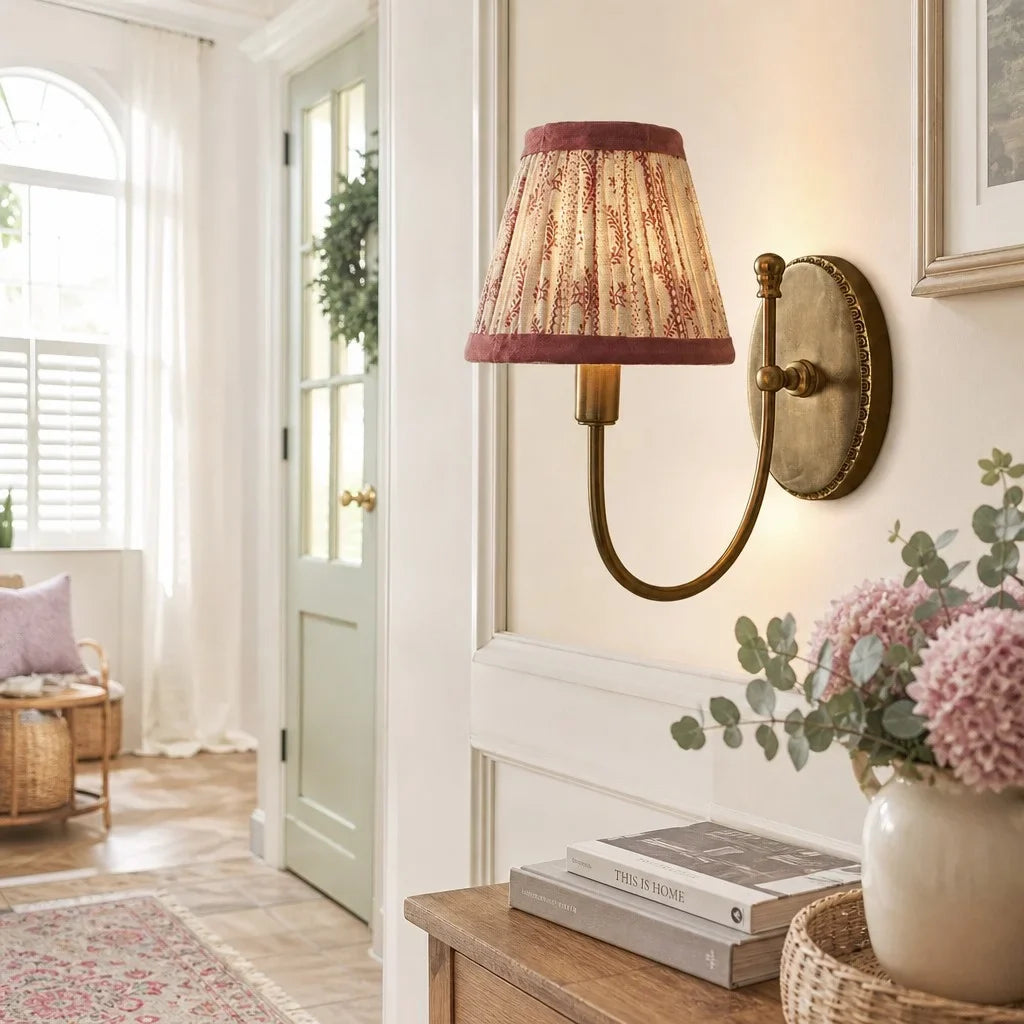 vintage-french-brass-fabric-drum-shade-wall-sconce