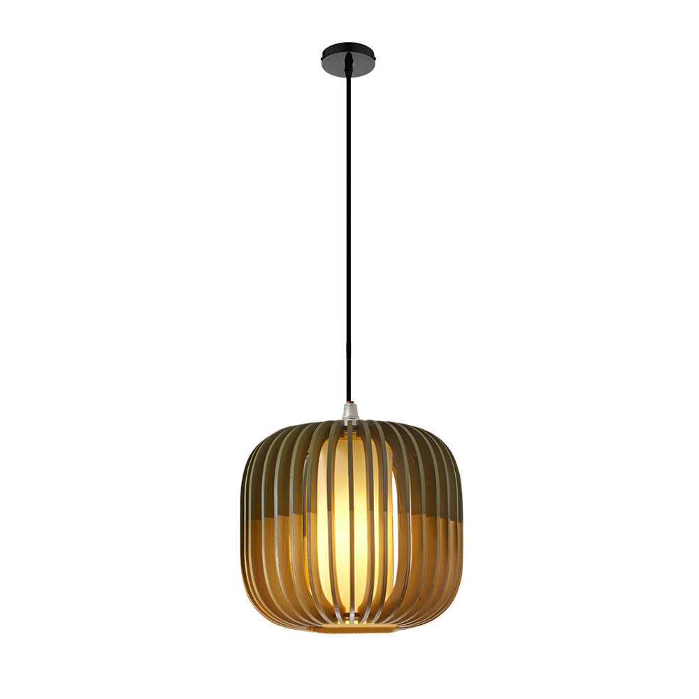 Wood Lantern Fabric Lampshade Led Minimalist Japanese Style Chandelier Li002748