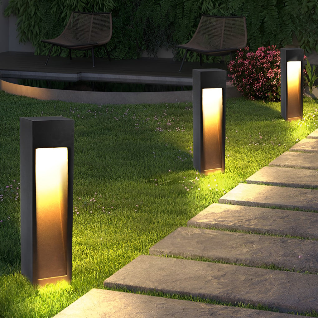 Square 5W Led Waterproof Black Modern Pathway Light