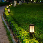 Industrial Style Square Led Solar Landscape Lighting Waterproof Outdoor Pathway Lights With Remote Control