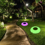 Round Colorful Rgb Led Waterproof Solar Modern Outdoor Lights
