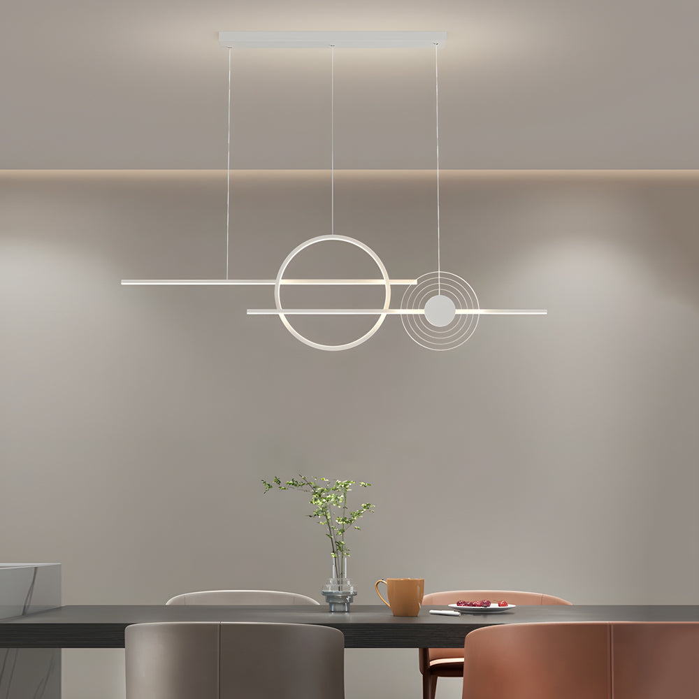 39 4 Dimmable Ring Linear Led Island Chandeliers For Dining Room Black White