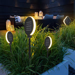 Circular Geometric Shape Solar Lawn Light Ha077950