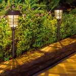 22 8 In Black Mini Torch Solar Pathway Lights Outdoor Lawn Led Lights