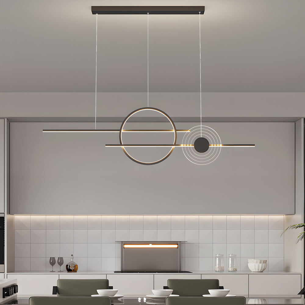 39 4 Dimmable Ring Linear Led Island Chandeliers For Dining Room Black White