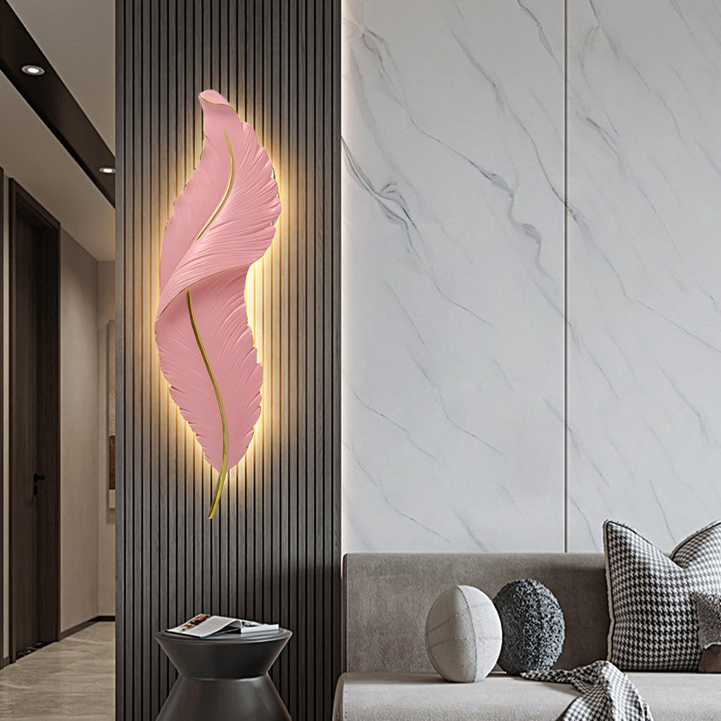 Creative Feather Wall Light Led White Luxury Modern Wall Sconce Lamp Lighting