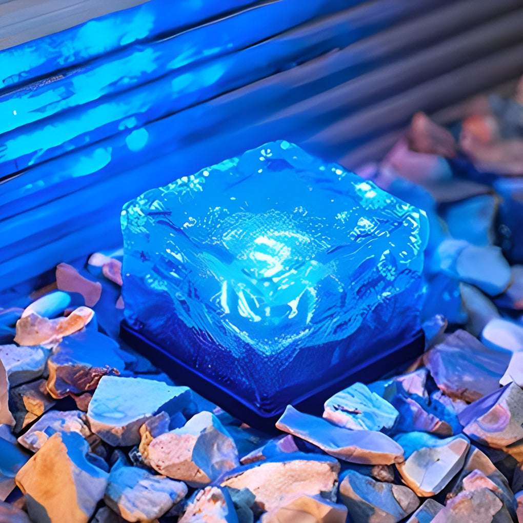2V Mount Free Ice Cube Lights Colorful Modern Smart Solar Outdoor Step Lighting