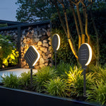 Circular Geometric Shape Solar Lawn Light Ha077950