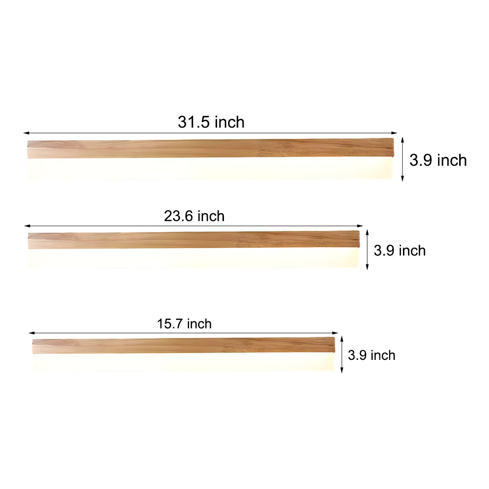 Wooden Led Bathroom Vanity Light Plastic Shade
