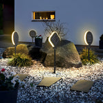 Circular Geometric Shape Solar Lawn Light Ha077950
