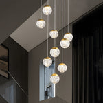 Spiral Pineapple Multi Glass Ball Staircase Chandelier Led Globes Hanging Ceiling Lights Suspension Lamp Drop Lights For Stairs