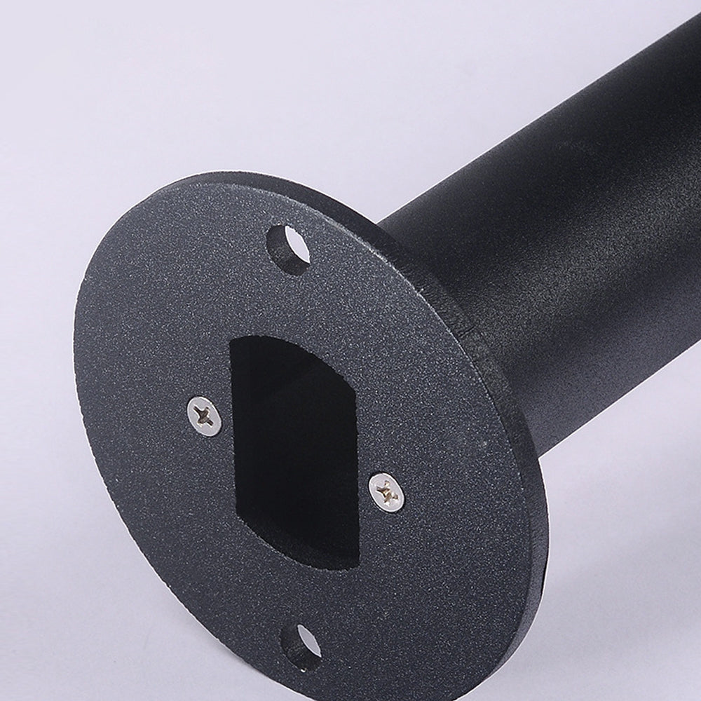 Modern Black Round Led Solar Outdoor Path Light With Stake Garden Bollard Light