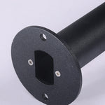 Modern Black Round Led Solar Outdoor Path Light With Stake Garden Bollard Light