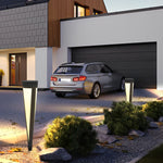 Round Gray Modern Solar Outdoor Lights Ha076213
