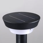 Modern Black Round Led Solar Outdoor Path Light With Stake Garden Bollard Light
