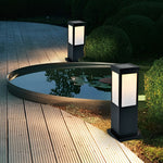 Industrial Style Square Led Solar Landscape Lighting Waterproof Outdoor Pathway Lights With Remote Control