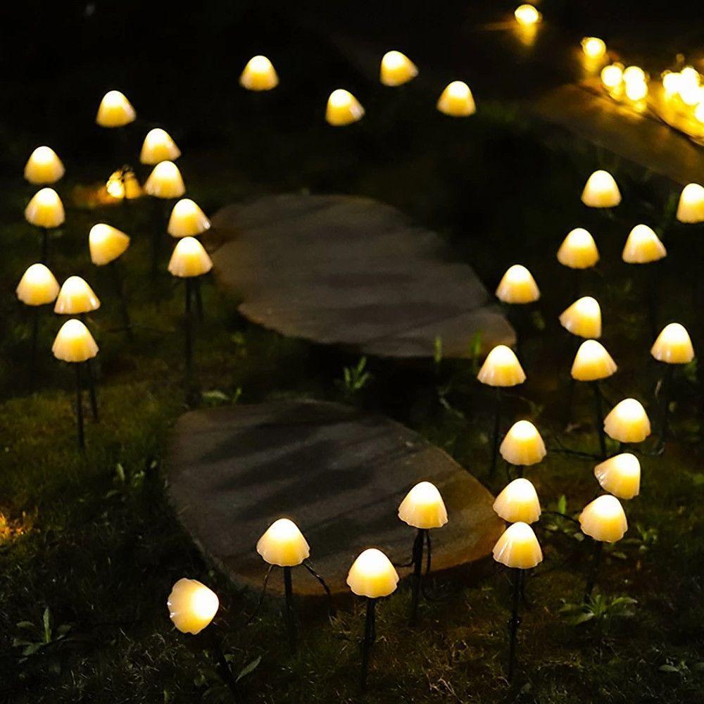 Outdoor Mini Mushroom Rgb Solar 16 40 Ft String Lights