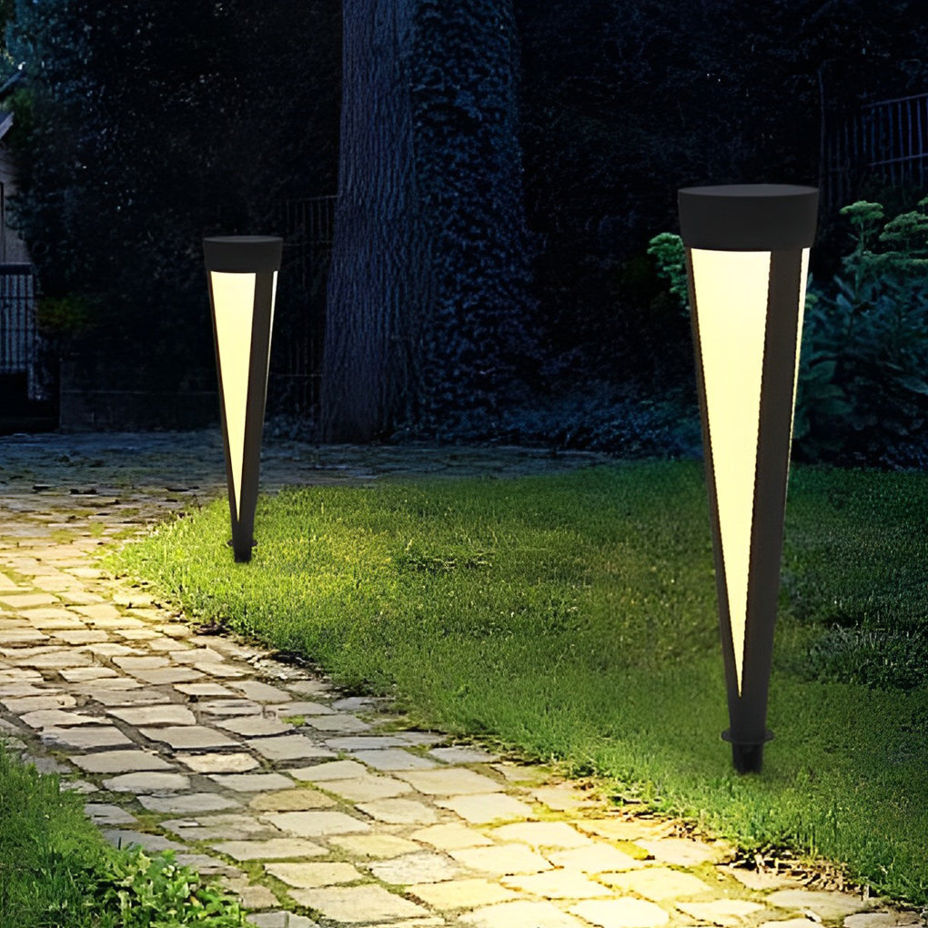 Round Gray Modern Solar Outdoor Lights Ha076213