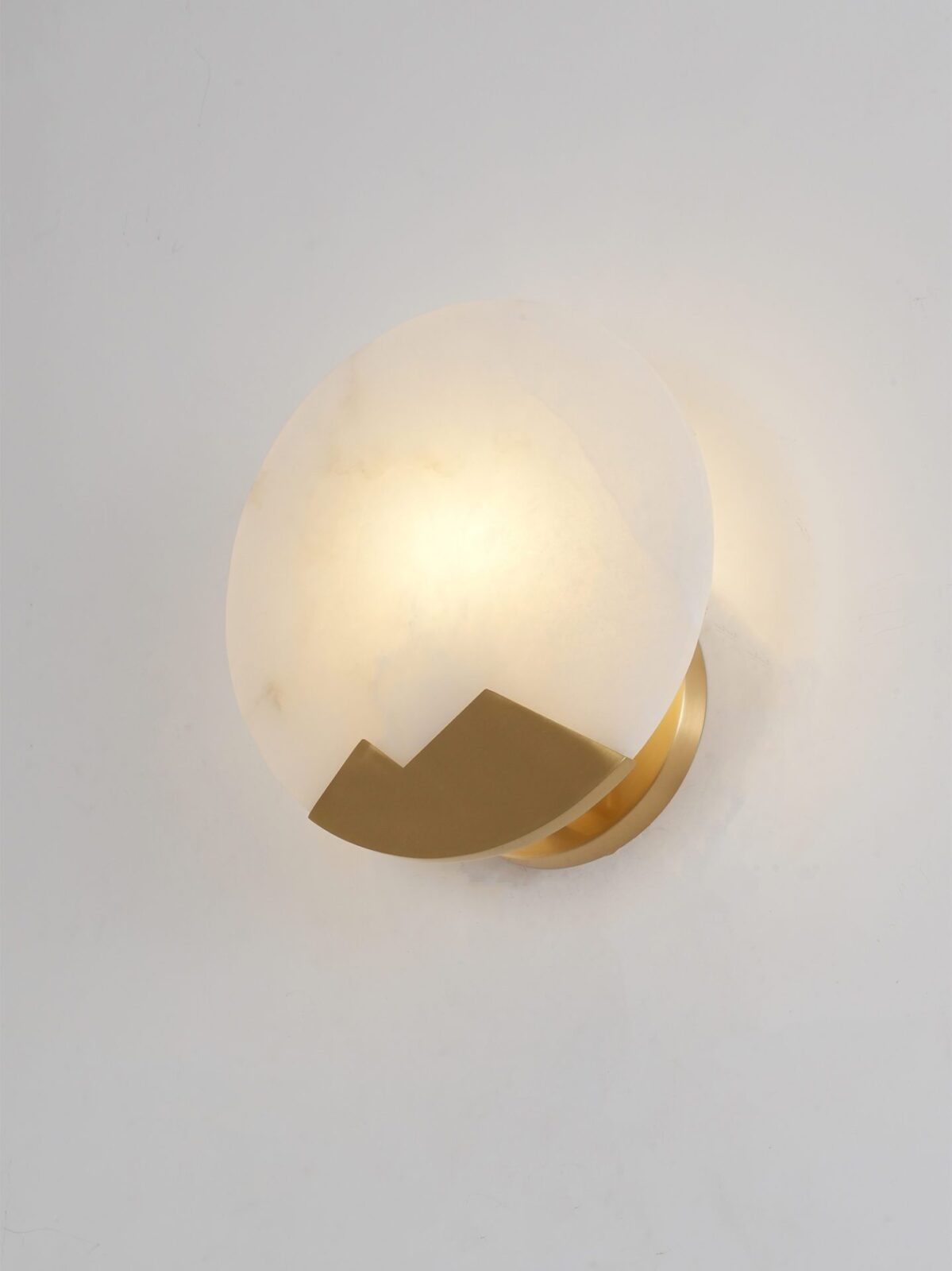 Polished Brass Wall Sconce with Alab