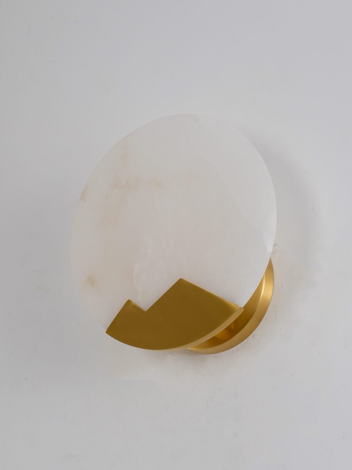 Polished Brass Wall Sconce with Alab