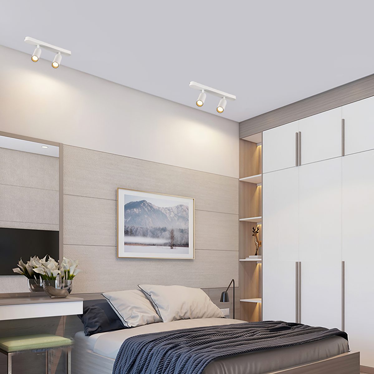 Dual-Head Track Downlight Fixture