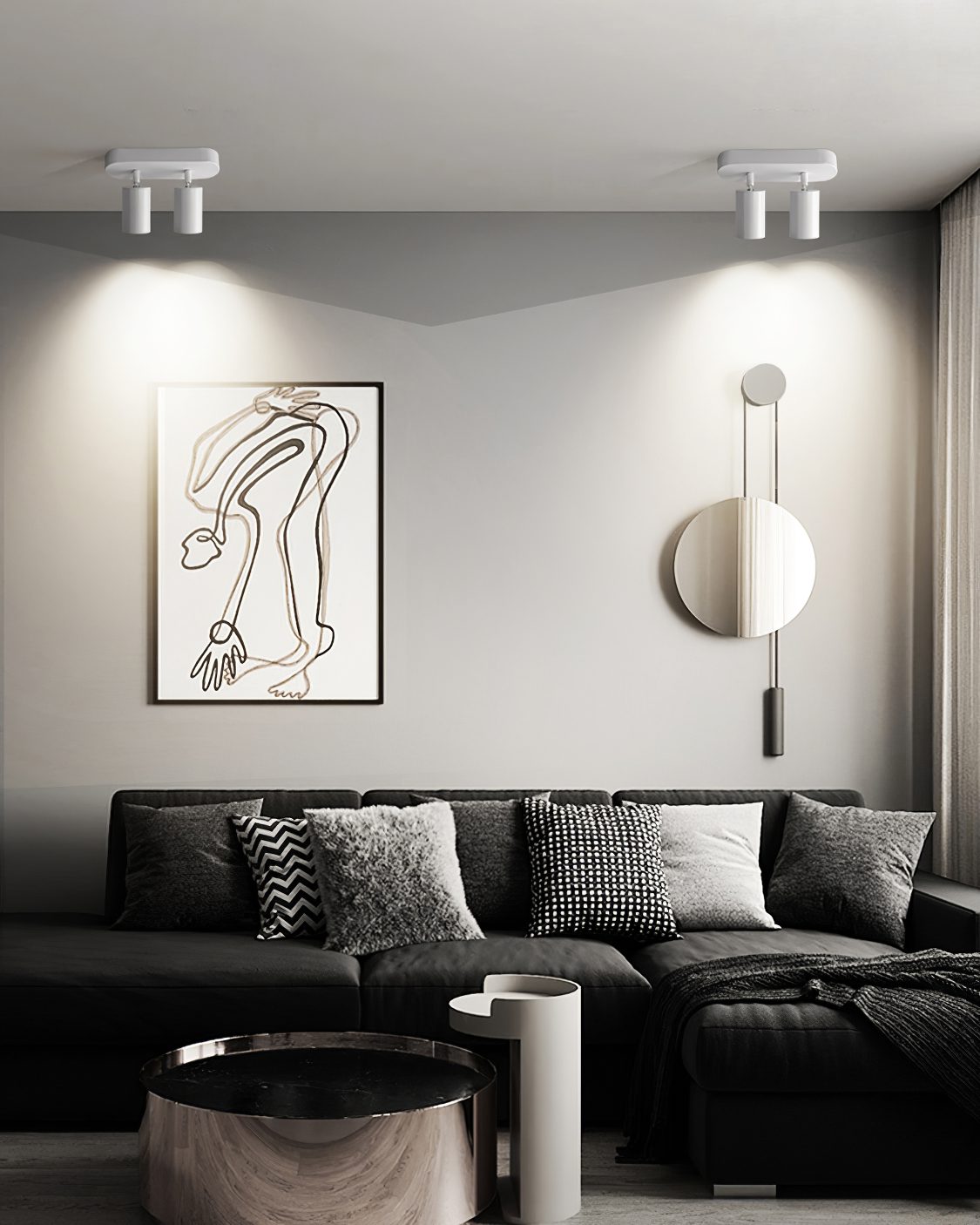Dual-Head Track Downlight Fixture