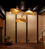 Bamboo Weave Hat Pendant Light
