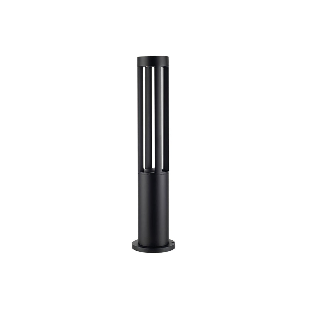 Black Cylindrical Garden Outdoor Light With Solar Panel