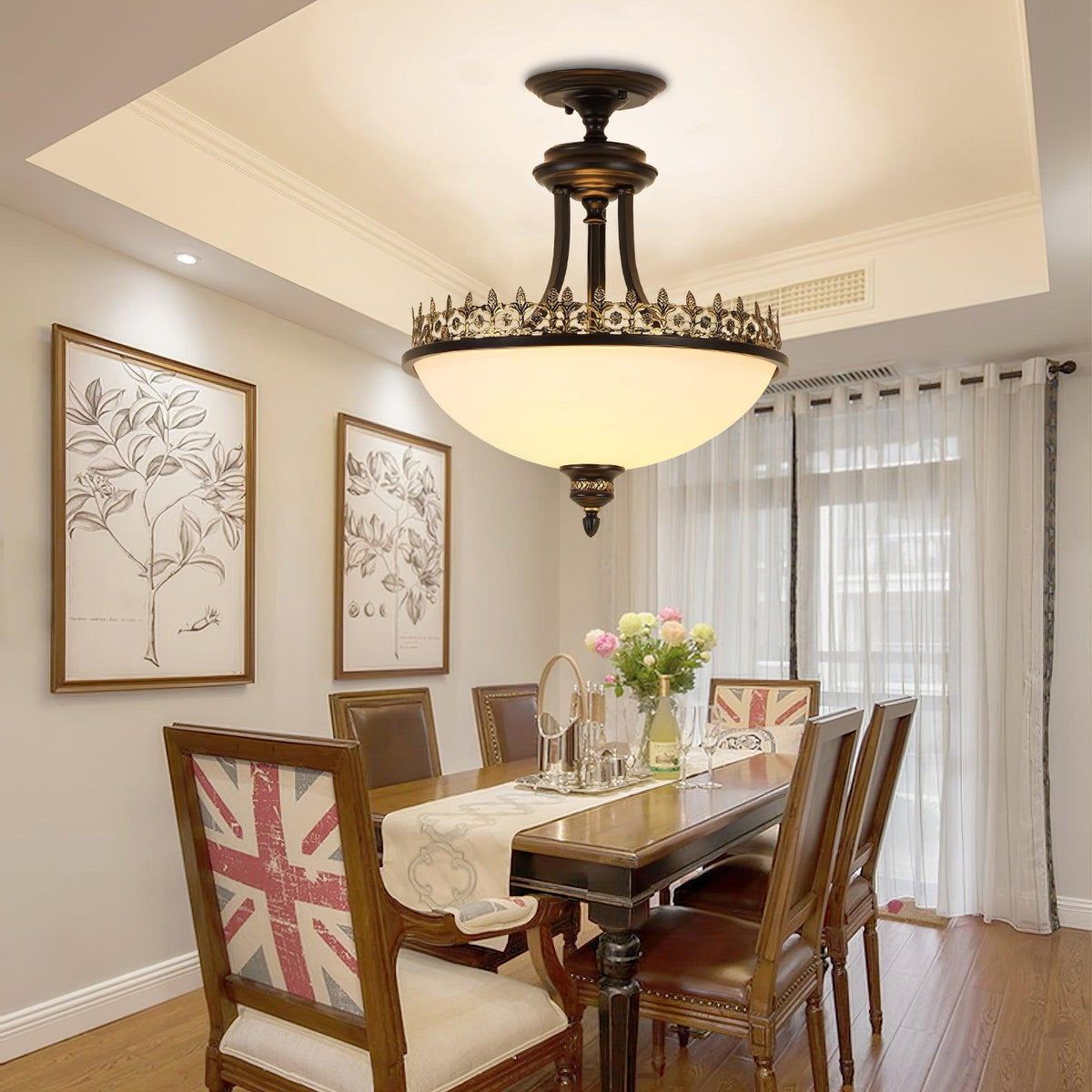 black-vintage-bowl-frosted-glass-ceiling-light