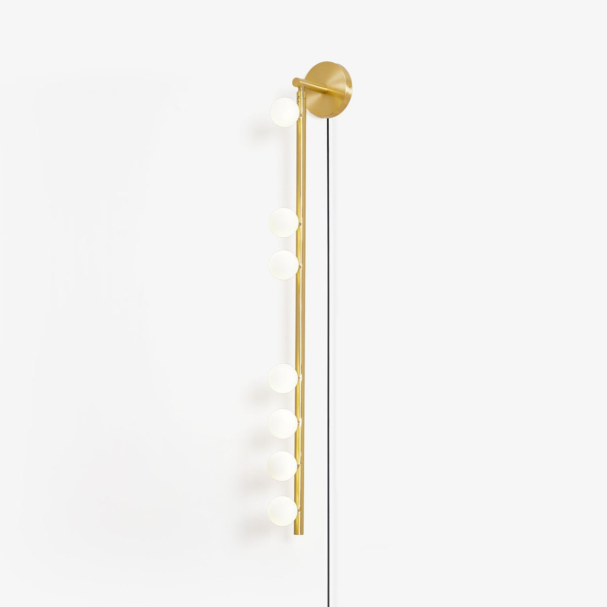 Brass Glass Tube Plug In Wall Lamp
