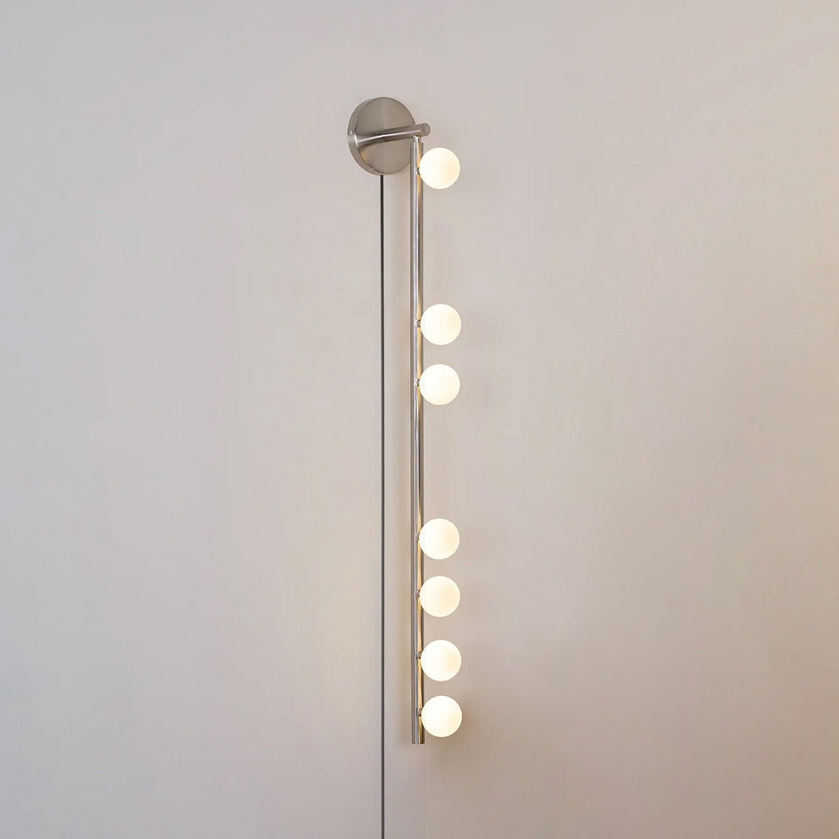 Brass Glass Tube Plug In Wall Lamp