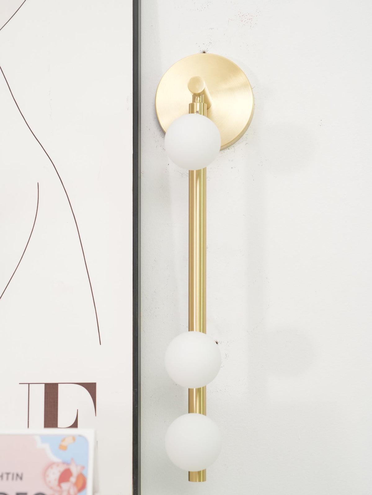 Brass Glass Tube Plug In Wall Lamp